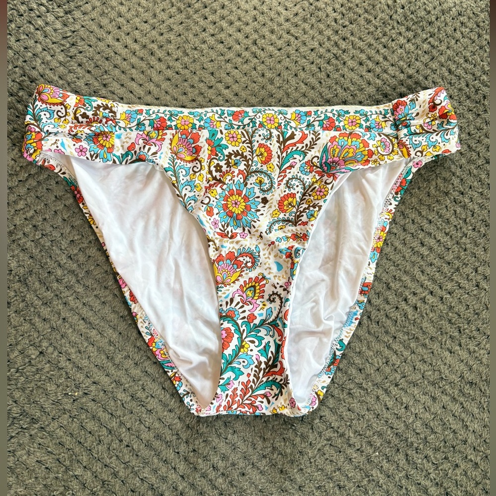 Sunshine 79 Floral Print Bikini Bottom Size 10 NWOT
